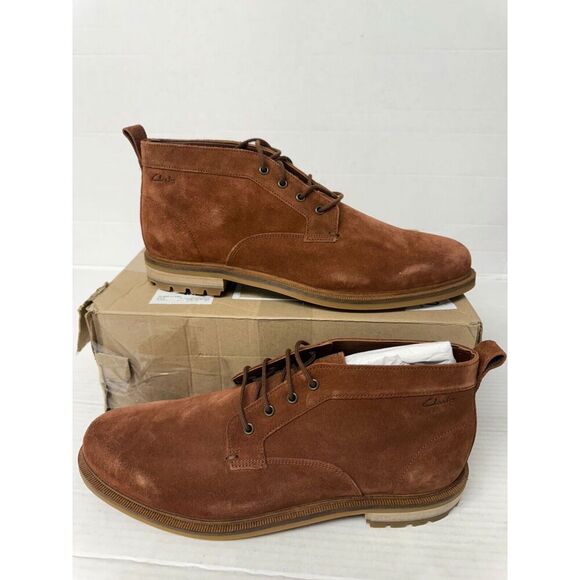 -998 Clarks Foxwell Mid Brown-US 11.5 Mens - Picture 1 of 5